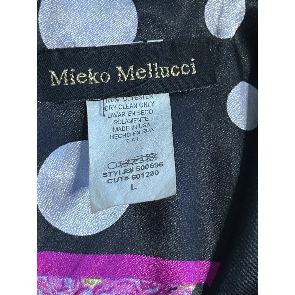Vintage Mieko Melucci Floral Satin Mini Dress Whimsigoth Indie Y2K Retro Size L - Picture 7 of 7